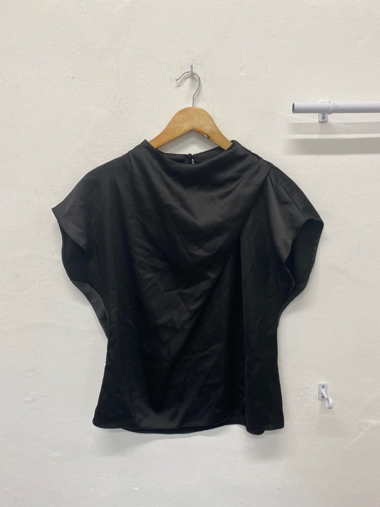 Fabulous Asos Design Blouse UK 8 Black Oriental slash neck RG020