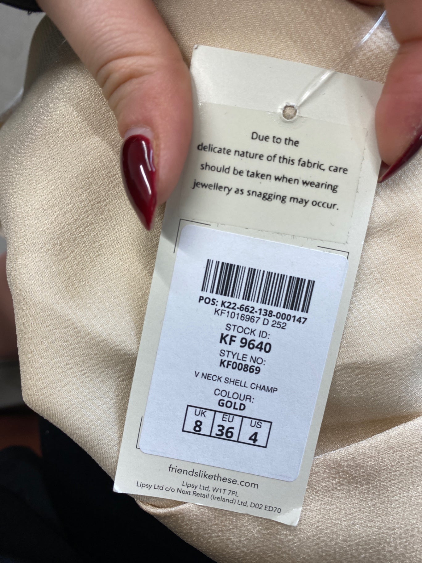 Fabulous friends like these. Tank Top UK 8 gold RG020