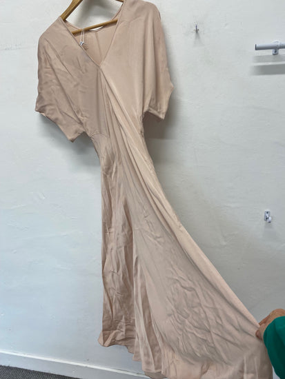 Fabulous & Other Stories Midi Dress UkS Beige Evening occasion RG020