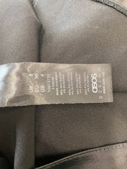 Fabulous Asos Design Blouse UK 8 Black Oriental slash neck RG020