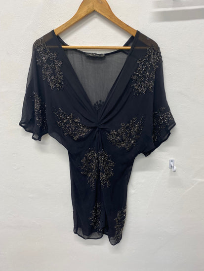 Gorgeous All Saints Kimono uk8 boho vintage 06 chic Black RG020