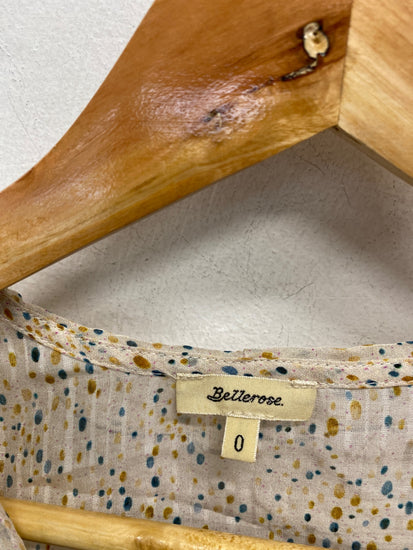 Fabulous Bellerose Blouse Uk 6 Beige with multicolored dots boho RG020