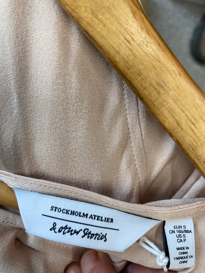 Fabulous & Other Stories Midi Dress UkS Beige Evening occasion RG020