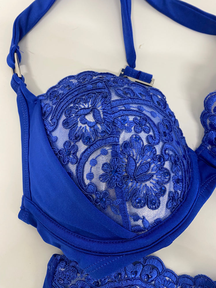 Gorgeous Ann Summers Bikini Uk10 Blue sparkle Uk32C RG020