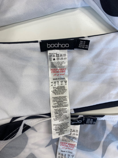 Gorgeous Boohoo Bikini UK 18 Black and White geometrical summer DF001