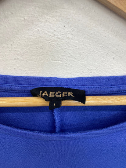 Gorgeous Jaeger Midi Jersey Dress Size L Blue KM001