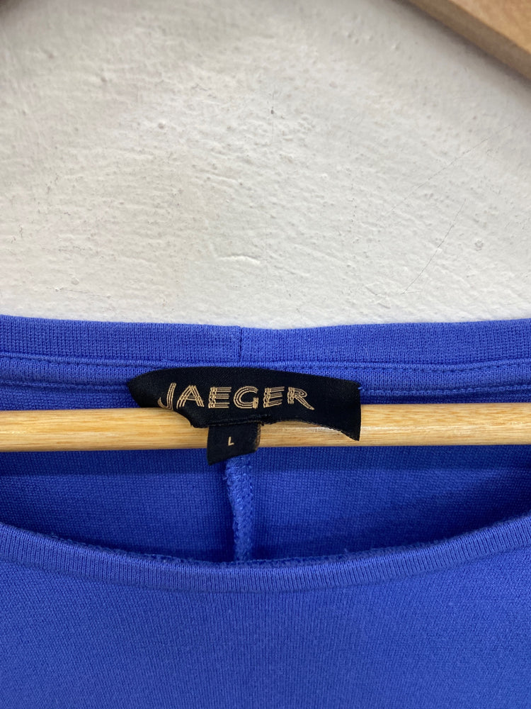 Gorgeous Jaeger Midi Jersey Dress Size L Blue KM001