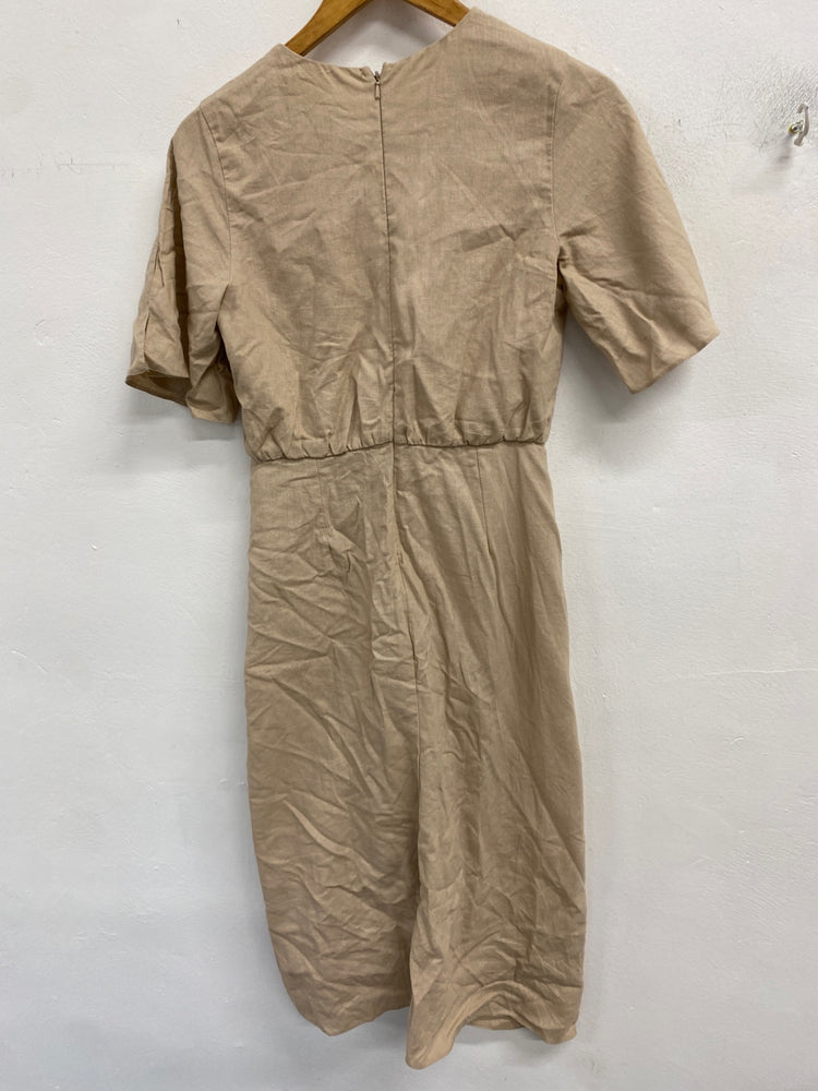 Gorgeous Asos Design Dress Uk 8 Beige linen summer vibes CP002
