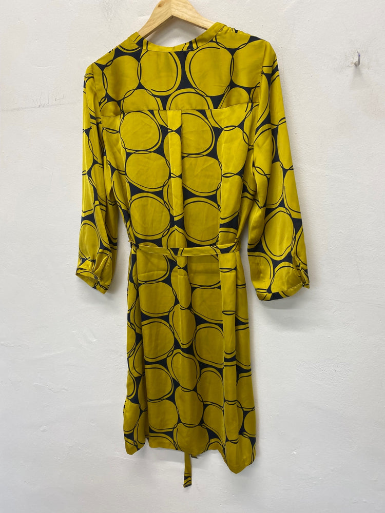 Gorgeous Clements Ribeiro Shirt Dress uk16 Yellow & Navy Swirls