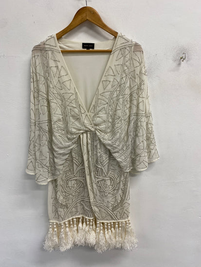 Gorgeous Peace + love Evening Dress hen do bridal UK 10 Ivory sequin CP002