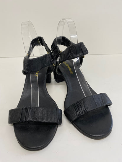 Gorgeous Russell & Bromley Sandals UK 8 Black Leather mid block heels DF001
