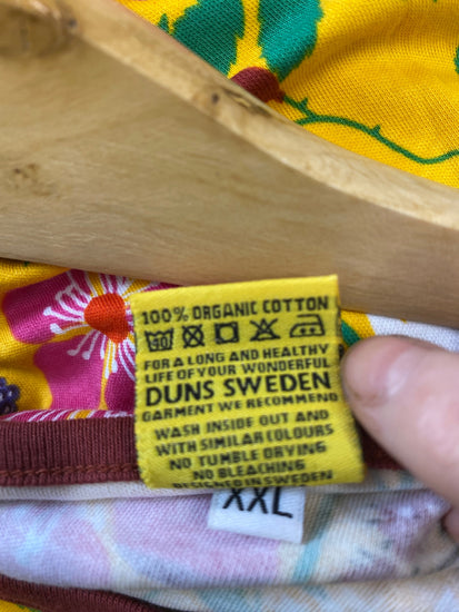 Gorgeous DUNs Tunic top UKXL Yellow floral pattern Cotton KM001