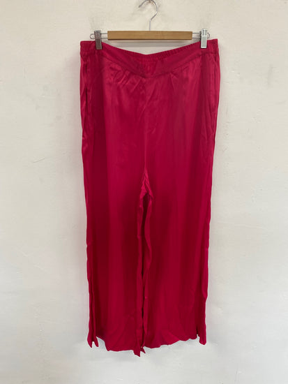 Gorgeous John Lewis Wide leg trousers UK 16 Hot Pink Satin KM001