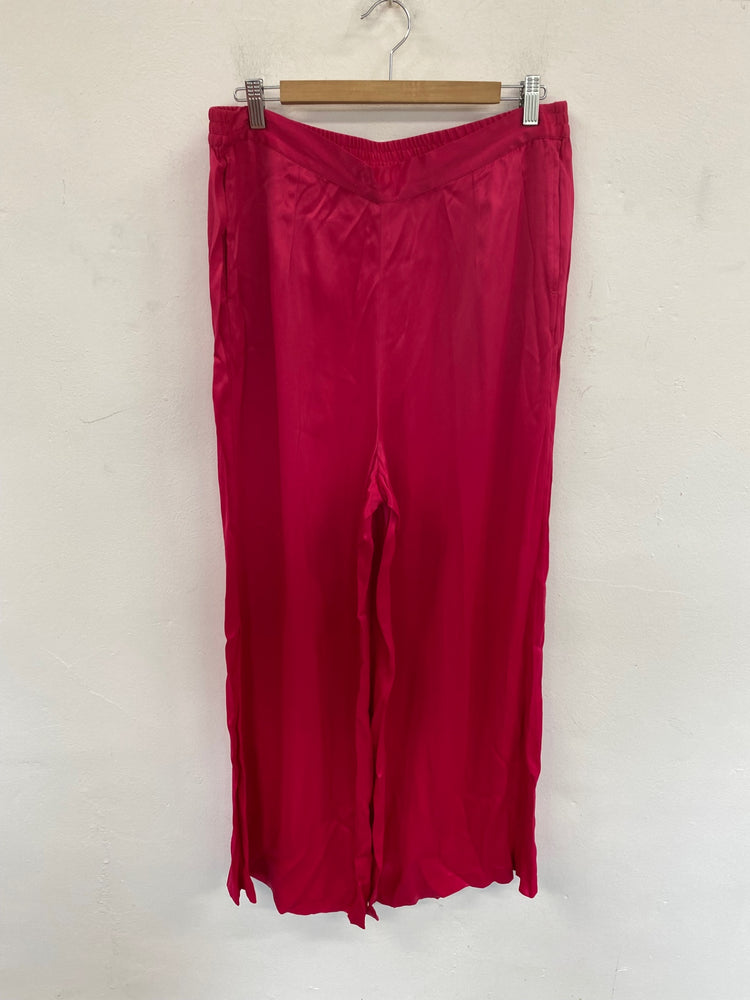 Gorgeous John Lewis Wide leg trousers UK 16 Hot Pink Satin KM001