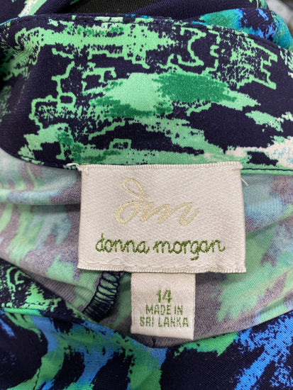Gorgeous Donna Morgan Dress UK 14 Multicolor green blue geometric KM001