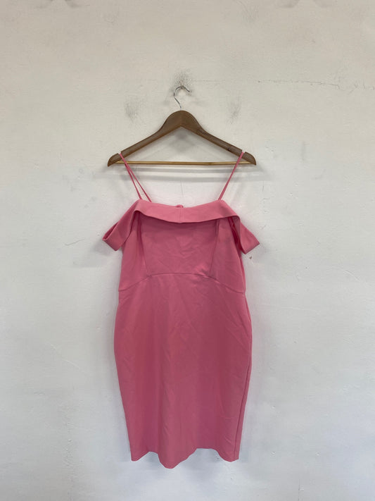 Gorgeous River Island Midi Dress UK 16 Pink DF001