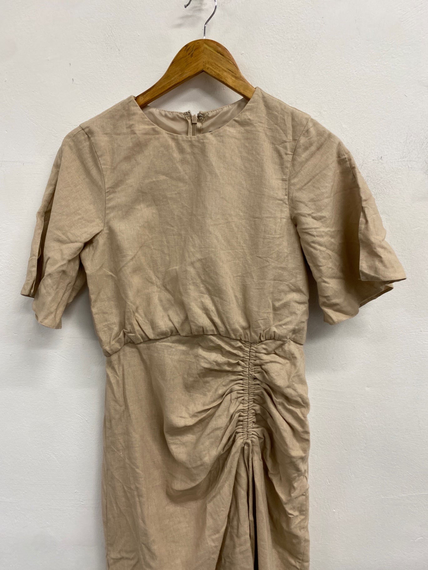 Gorgeous Asos Design Dress Uk 8 Beige linen summer vibes CP002