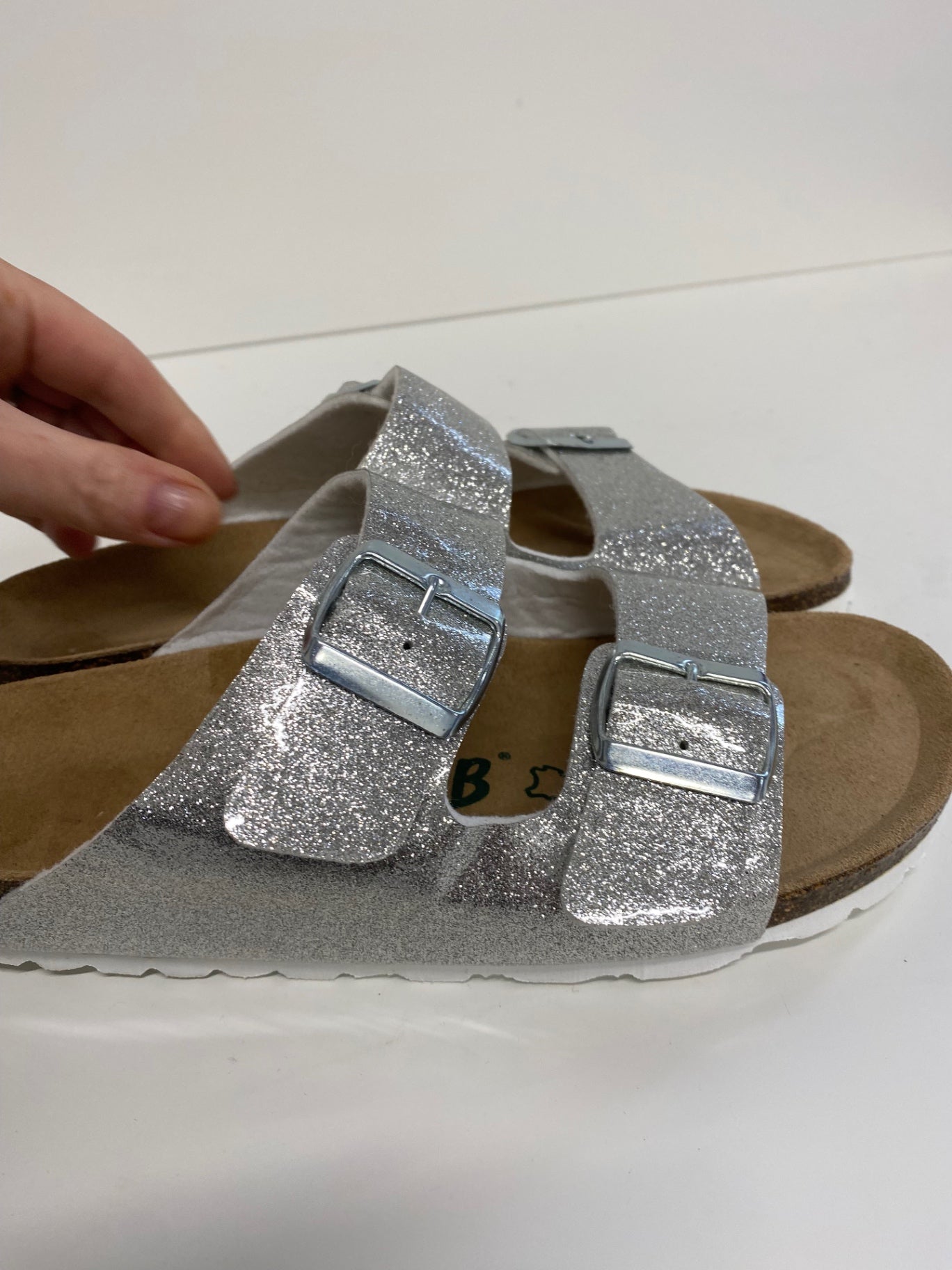 Gorgeous Neu B Sandals Uk7 Silver metallic flats MS008