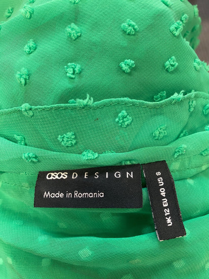 Gorgeous Asos Design Blouse spotted Uk 12 Green boho CP002