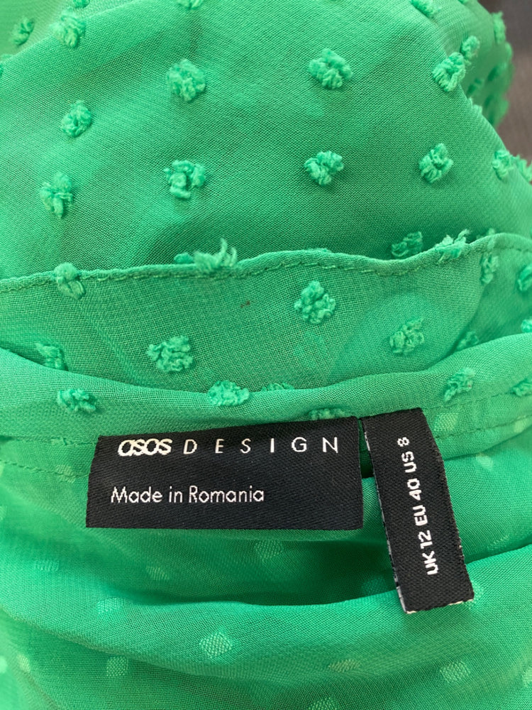 Gorgeous Asos Design Blouse spotted Uk 12 Green boho CP002