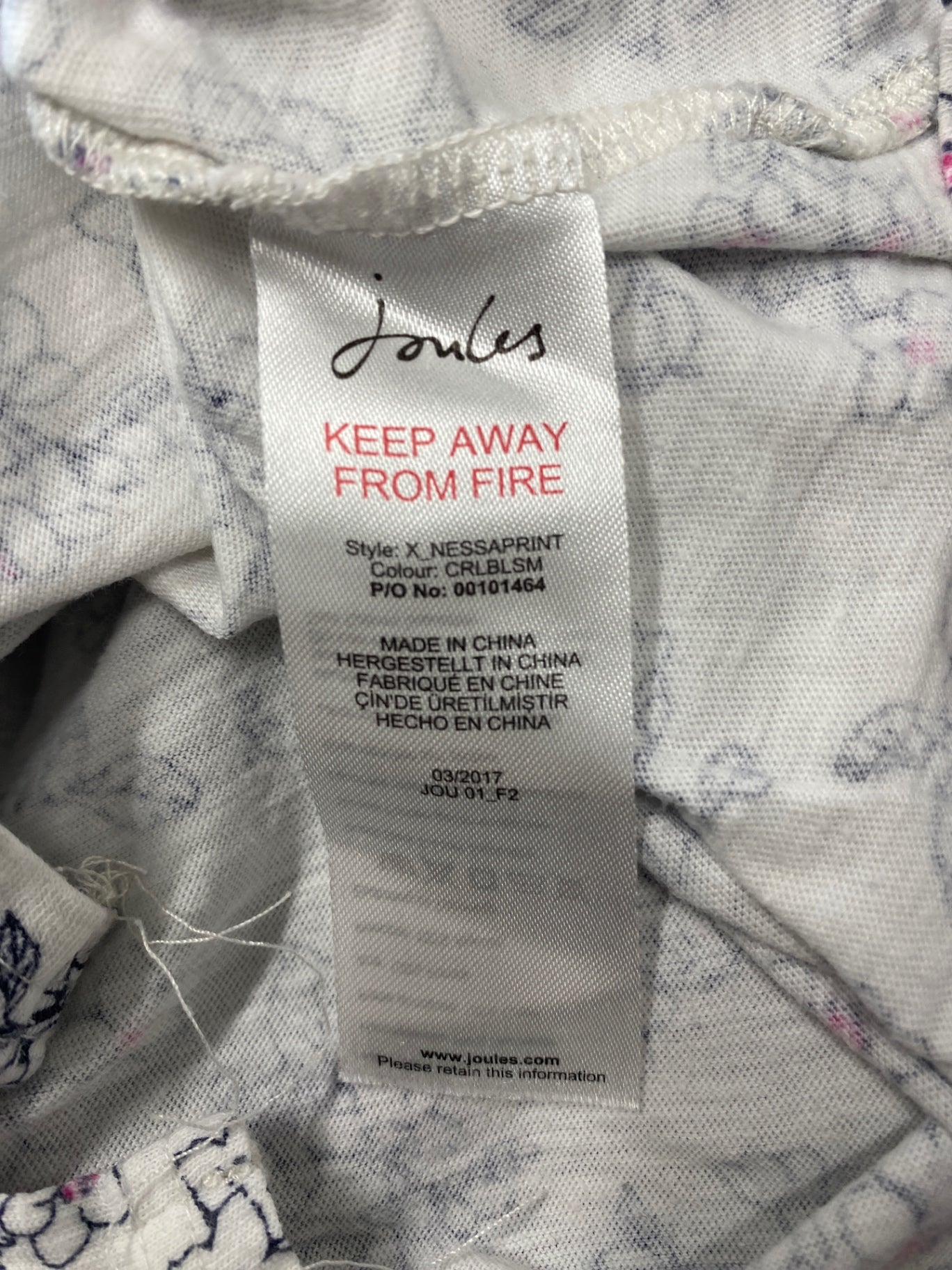 Stunning Joules T-Shirt UK 14 White with a floral pattern spring summer boho KM001