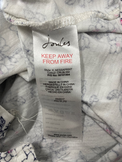 Stunning Joules T-Shirt UK 14 White with a floral pattern spring summer boho KM001
