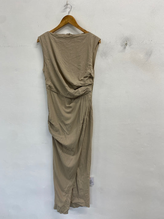 Gorgeous Asos Design Dress UK 10 Beige linen summer CP002