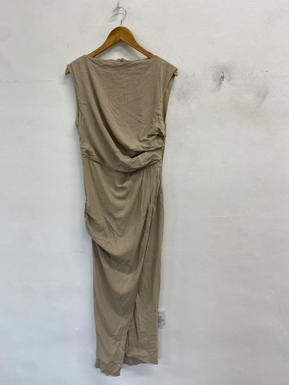 Gorgeous Asos Design Dress UK 10 Beige linen summer CP002