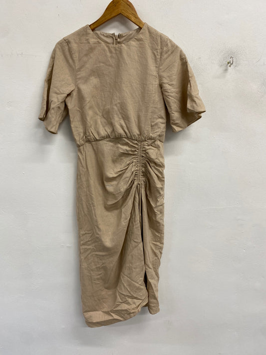 Gorgeous Asos Design Dress Uk 8 Beige linen summer vibes CP002