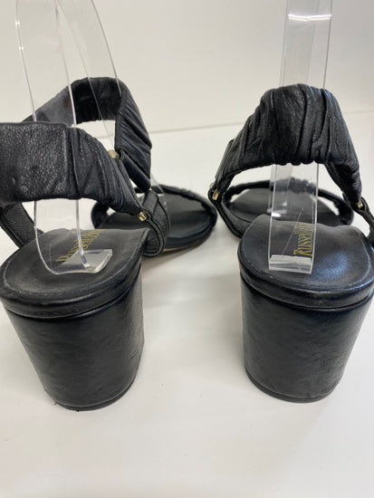 Gorgeous Russell & Bromley Sandals UK 8 Black Leather mid block heels DF001