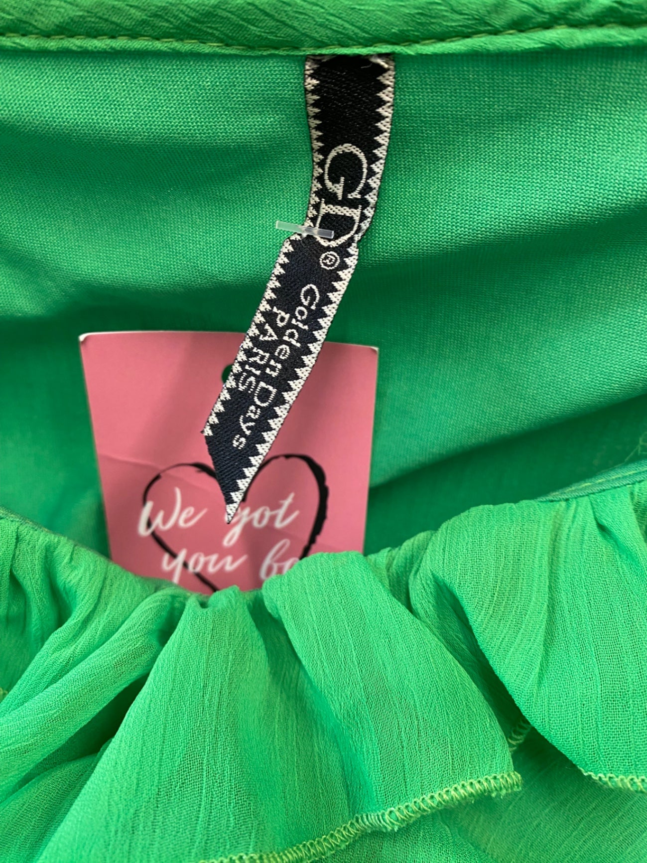 Gorgeous Golden Days Paris Midi Dress XL Emerald Green Romantic floaty KM001