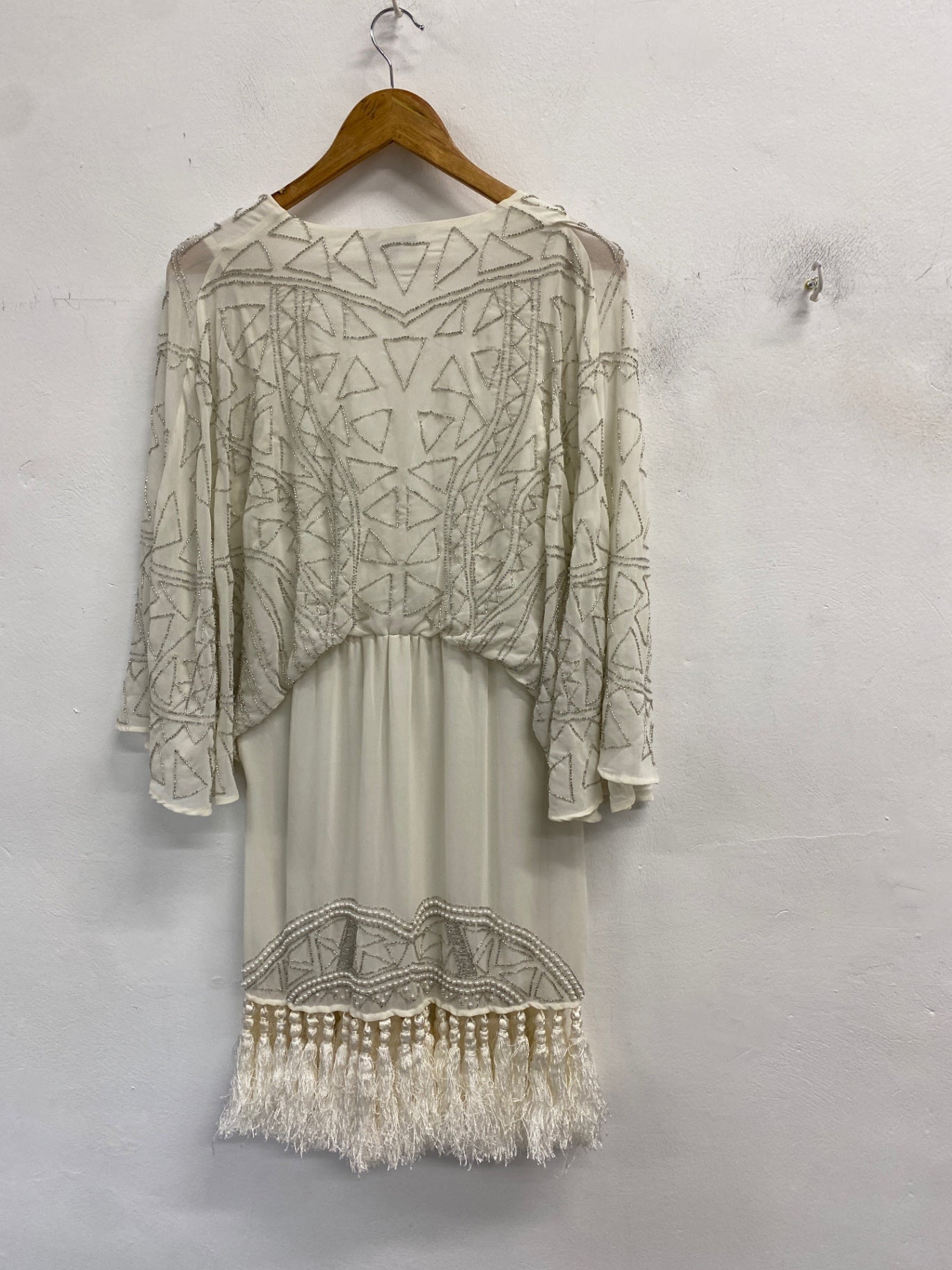 Gorgeous Peace + love Evening Dress hen do bridal UK 10 Ivory sequin CP002