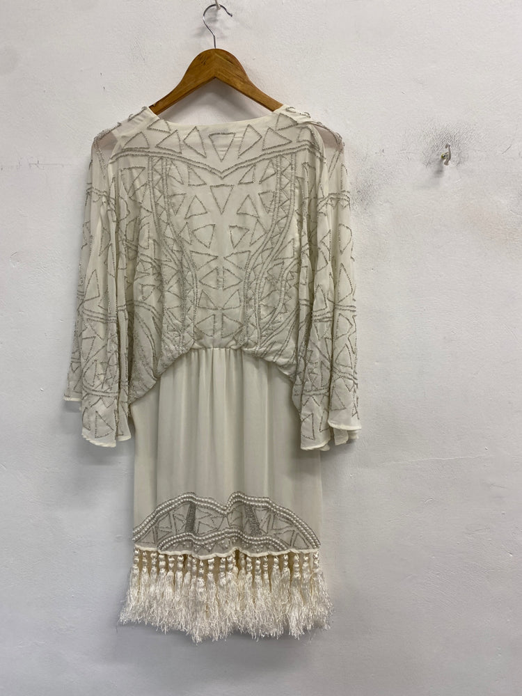 Gorgeous Peace + love Evening Dress hen do bridal UK 10 Ivory sequin CP002