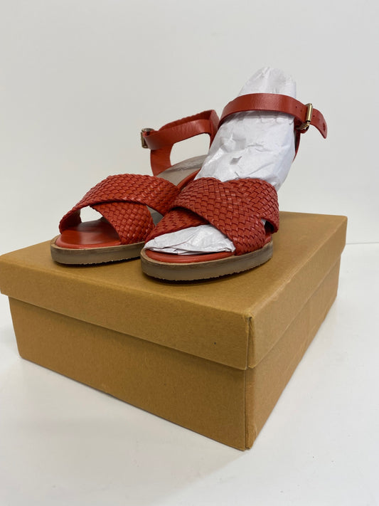 Gorgeous White stuff Sandals Uk7 Burnt Orange Wedge heels CD001
