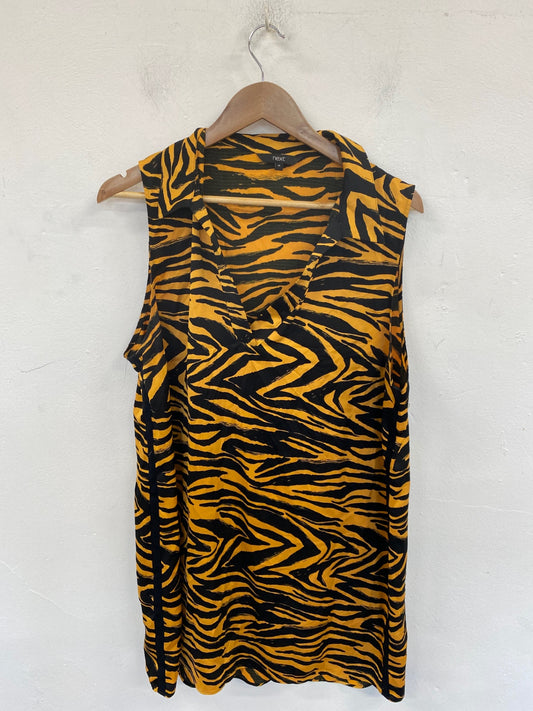 Gorgeous Next Mini Sheath dress UK 18 Orange & Black Animal Print DF001
