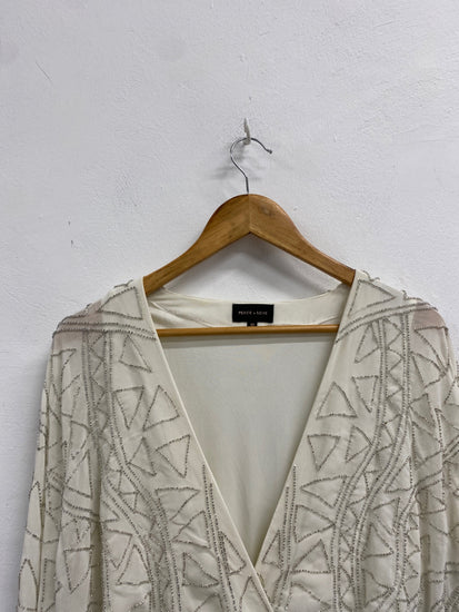 Gorgeous Peace + love Evening Dress hen do bridal UK 10 Ivory sequin CP002