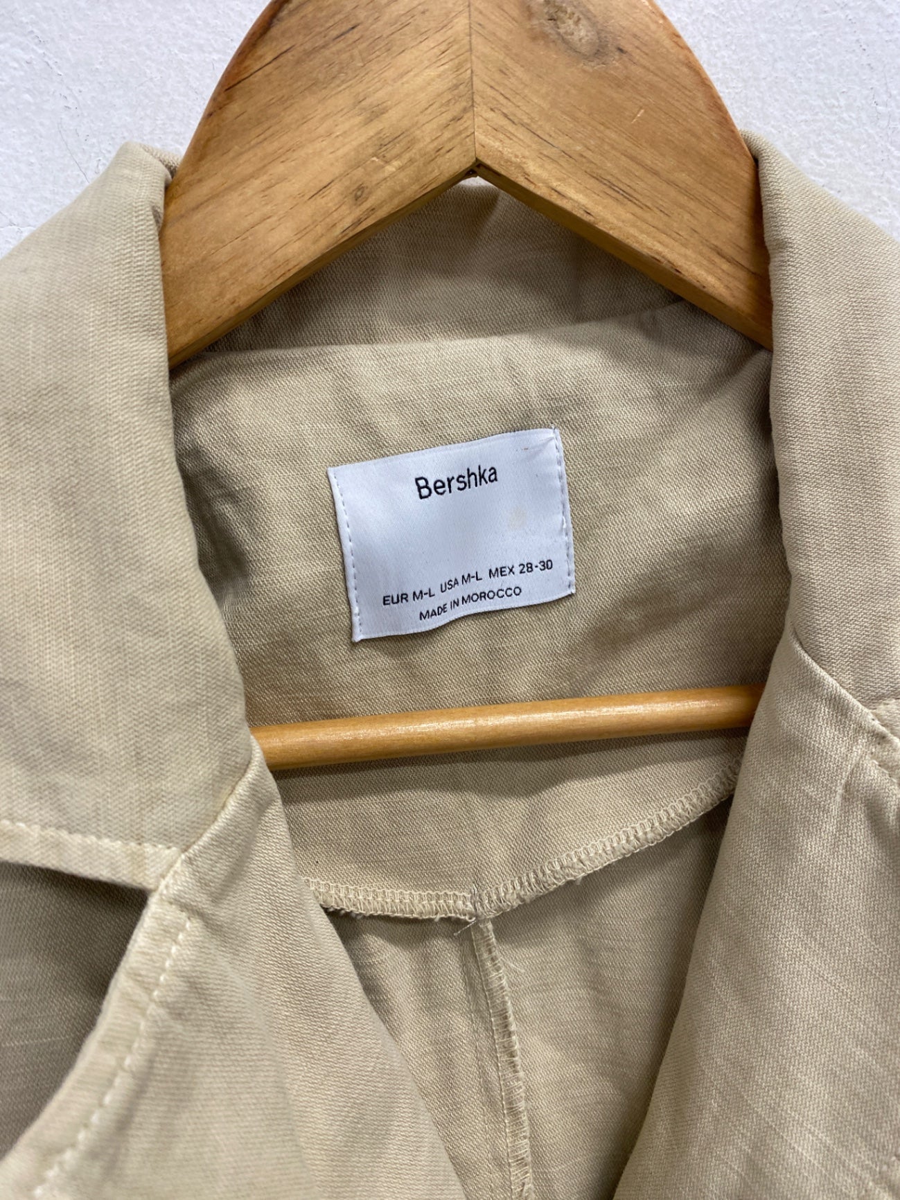 Gorgeous Bershka Dress S Beige button up belted safari dress CP002