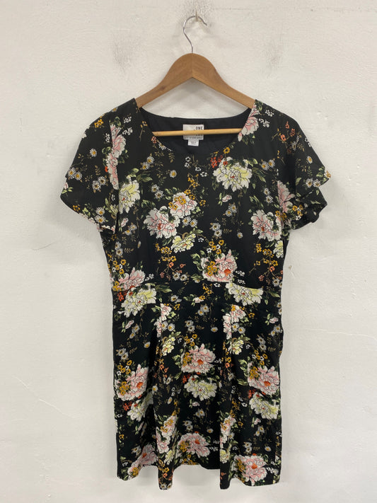 Stunning Vero Moda Mini Dress XL Black Multicolour Floral Pattern KM001