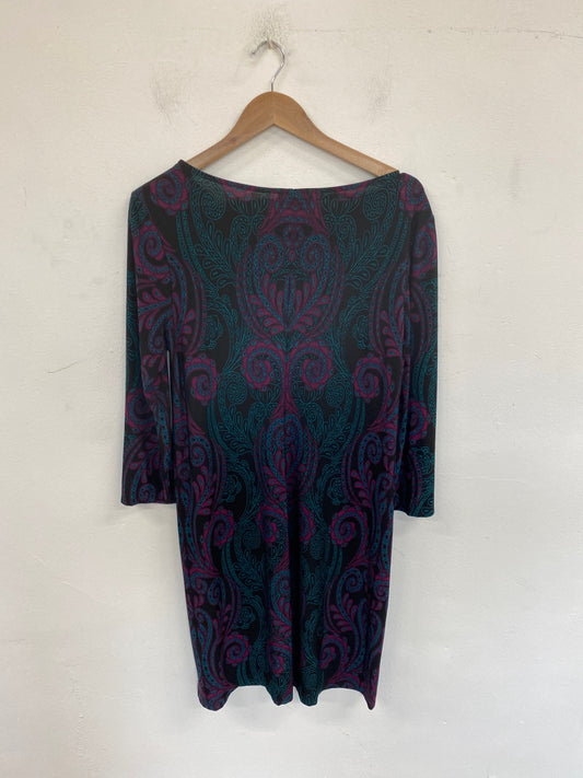 Fab Boho Linea Mini dress UK 16 Purple Multicolour Paisley KM001