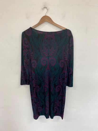 Fab Boho Linea Mini dress UK 16 Purple Multicolour Paisley KM001