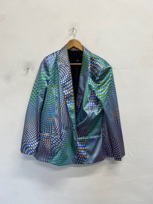 Gorgeous River island Blazer UK 16 Multicolor spotted funky DF001