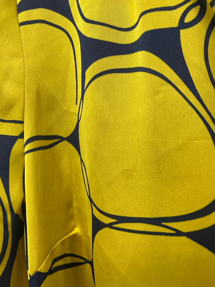 Gorgeous Clements Ribeiro Shirt Dress uk16 Yellow & Navy Swirls