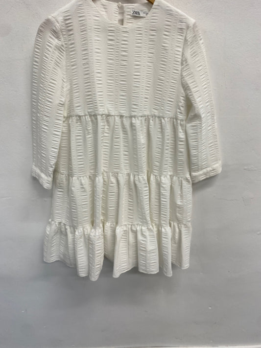 Gorgeous Zara Dress S White textured tiered summer CP002