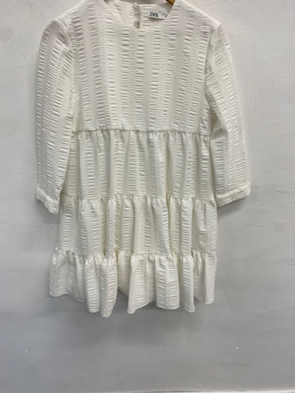 Gorgeous Zara Dress S White textured tiered summer CP002