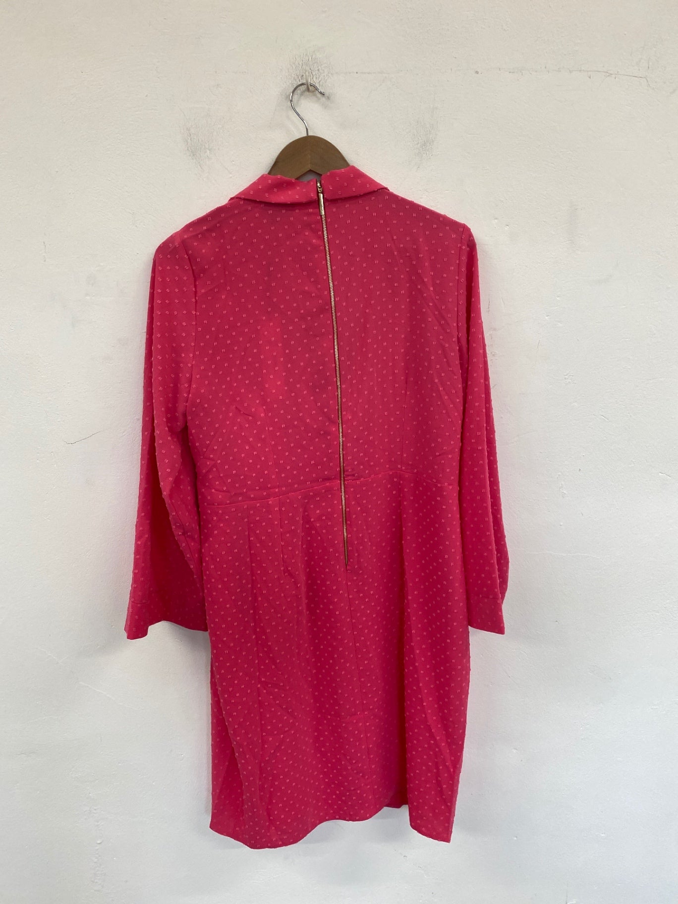 Gorgeous Closet London Wrap Mini dress UK 18 Pink Jacquard DF001