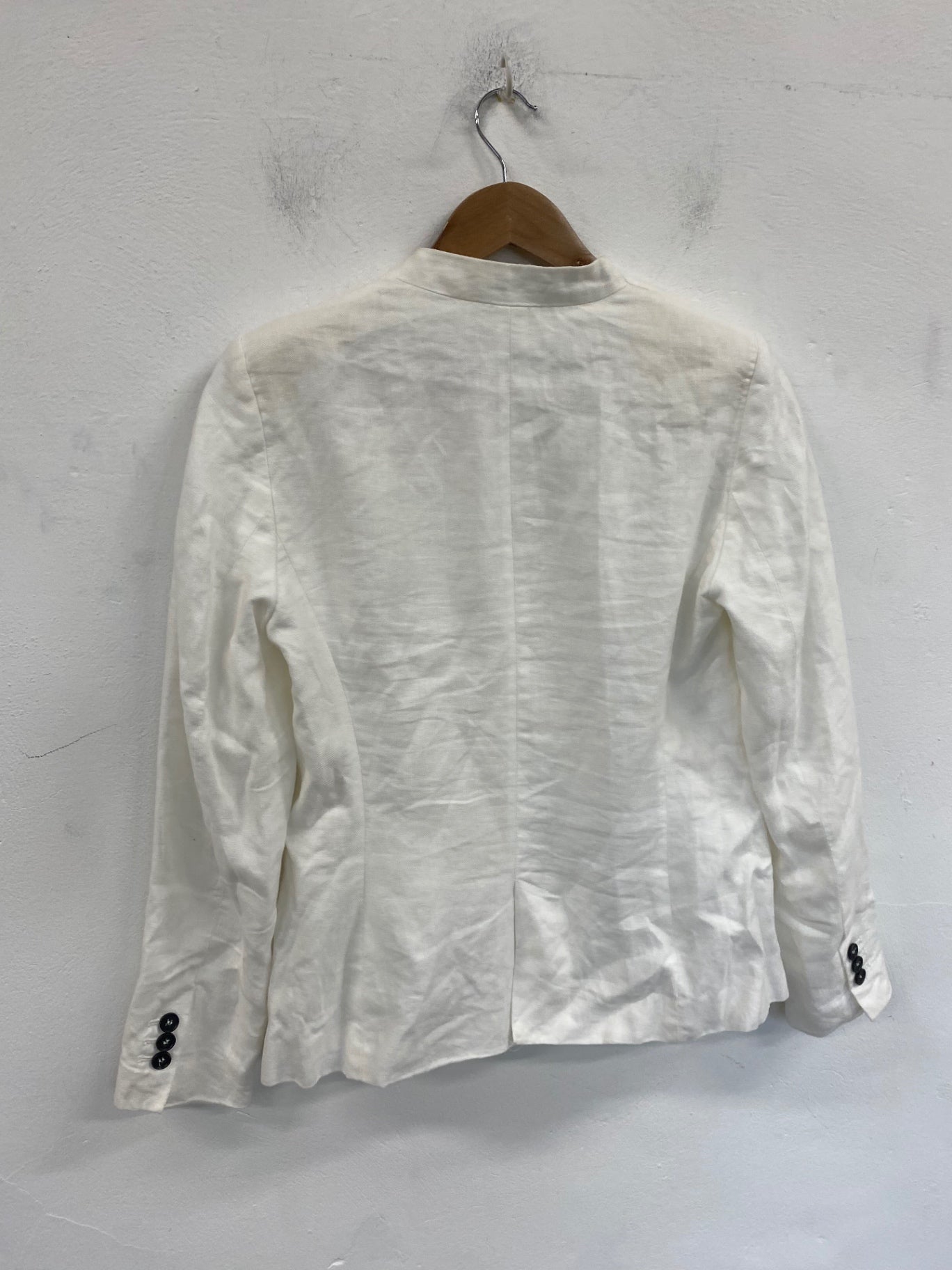 Gorgeous Zara Basic Blazer UK S Ivory Linen summer classic CP002