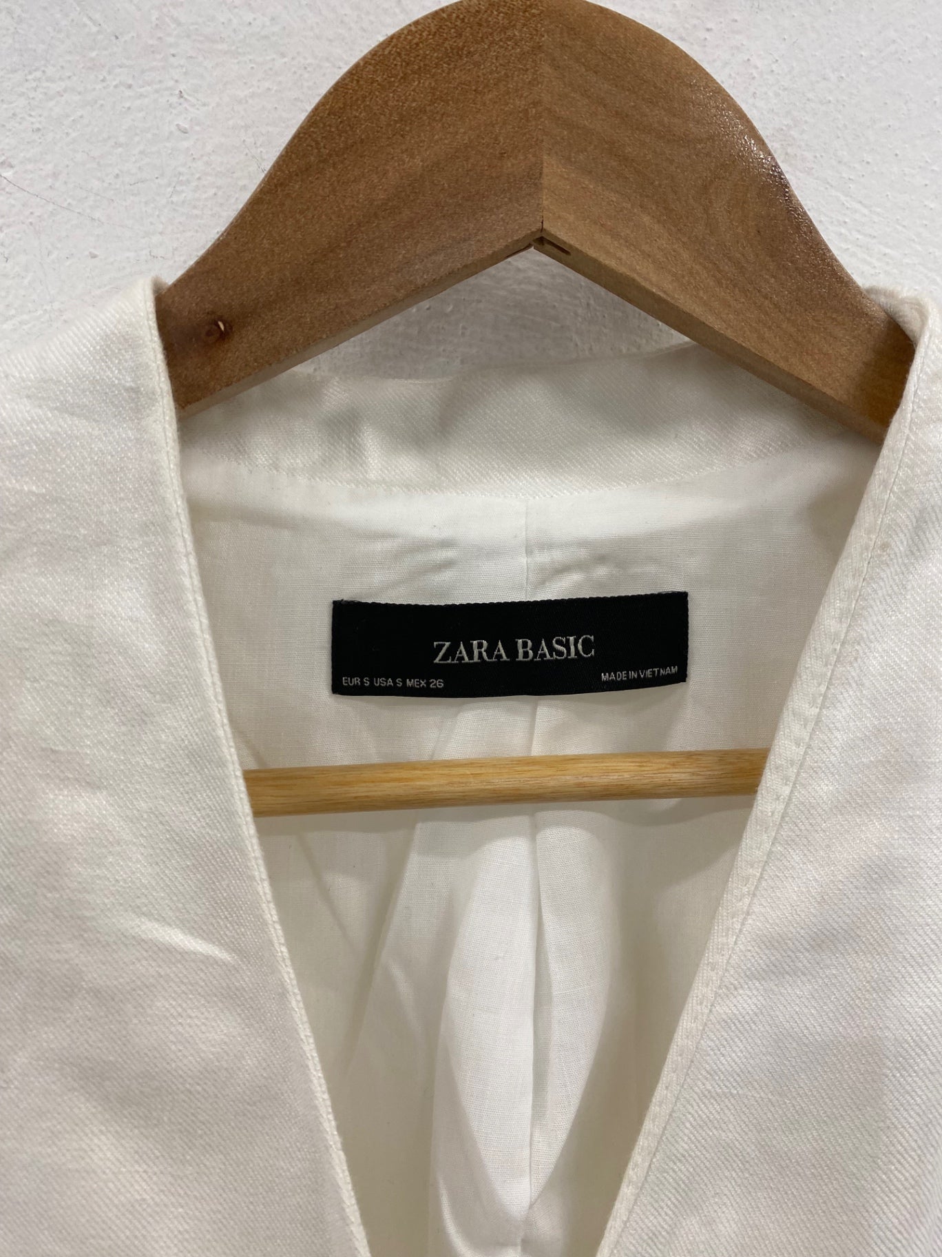 Gorgeous Zara Basic Blazer UK S Ivory Linen summer classic CP002