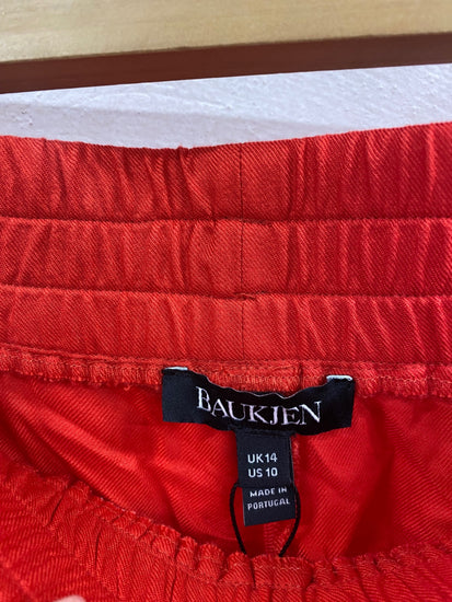 Stunning Baukjen Straight Leg Pants UK 14 Red KM001