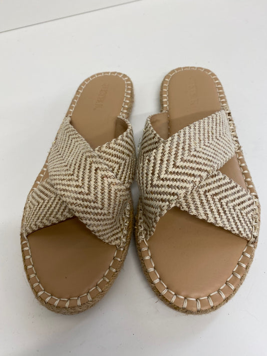 Gorgeous JustFab Sandals Uk7 Beige hessian & ivory MS008