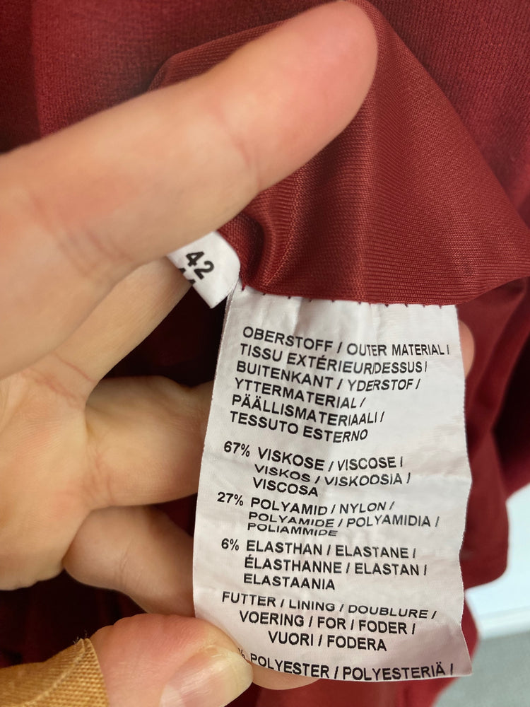 Gorgeous Peter Hahn Midi Dress UK 16 Red KM001 